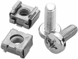 Lock Inserts Slotted Screw M6x16, Zinc-Plated Steel, 8-Pack