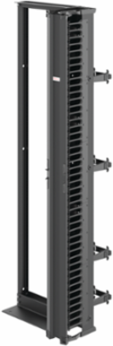 Open Frame Rack 2-Post One Cable Manager, 84x28x18, Black, Aluminum