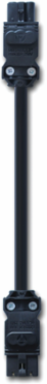 Cable Through-Wiring for EL LED Lights, 1 Meter, 3-Pole, 100-240 VAC, Black