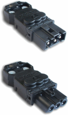 Connectors for LED Enclosure Lights, AC 250A, 16V, Black, 2.09 x 0.9 x 0.55 Inch