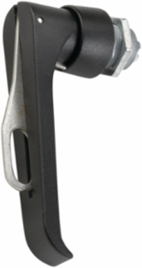 ComLine Padlocking L-Handle, Black Steel, 0.58 lb, Textured Finish