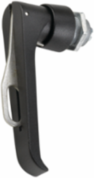ComLine Padlocking L-Handle, Black Steel, 0.58 lb, Textured Finish
