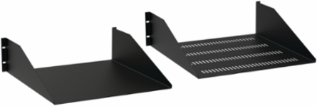 Rack-Mount Steel Shelf Solid, 19.00x18.00, Black, Steel