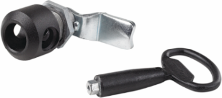 ComLine Steel Padlocking Quarter-Turn Handle, Black, Textured Finish