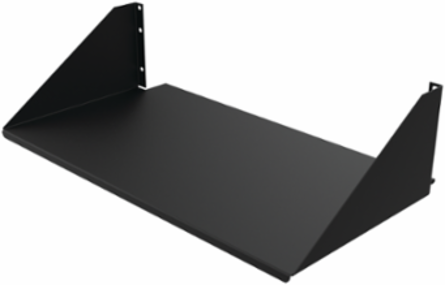 Single-Sided Solid Shelf, fits 19-inch rack, Black, Steel