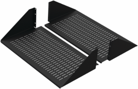 Double-Sided Steel Vented Shelf 19 Inch, Black Finish, 300 lb Load Capacity