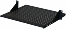 Adjustable Vented Steel Shelf, 19 Inch, 60 lb Load Rating, Black