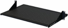 Adjustable Steel Vented Shelf 23 Inch, 60 lb Load, 2 Rack Units, Black