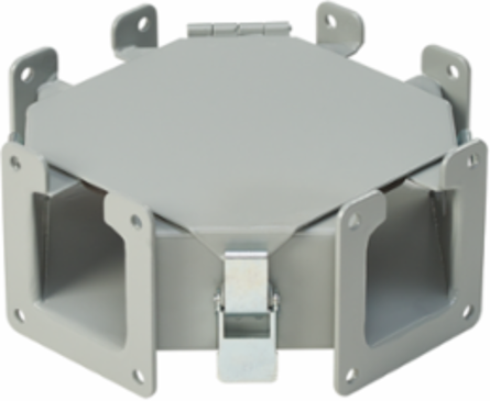 Cross Fitting Lay-in Hinged-Cover 2.50 Inch x 2.50 Inch Gray Steel