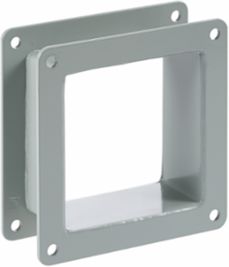 Nipple Feed-Through Wireway, 2.50x2.50x6.00, Gray, Mild Steel