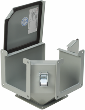 90-Degree Elbow Outside Top Opening 4 Inch x 4 Inch, Gray Steel