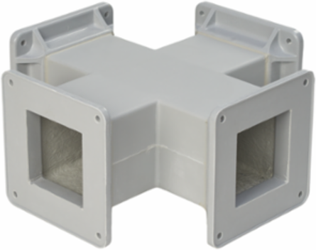 Fiberglass Cross Fitting Feed-Through 4 Inch x 4 Inch, Gray, NEMA 12