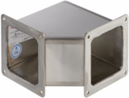 Stainless Steel 90-Degree Elbow Feed-Through Wireway 4 Inch x 4 Inch, NEMA Type 12, IP66