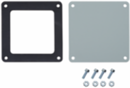 Closure Plate Feed-Through Wireway 4 Inch x 4 Inch, Gray Mild Steel, IP54