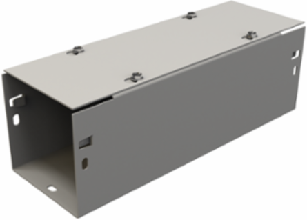 Straight Section Lay-in Flat Cover Type 1 with KO, 6x6x24, Gray, Steel