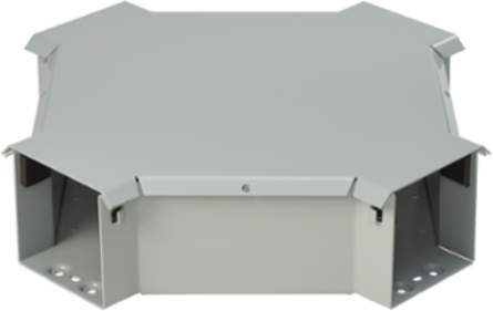 90-Degree Cross Fitting, 6 Inch x 6 Inch, Gray Painted Steel, NEMA 3R