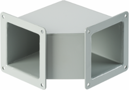 90-Degree Elbow Feed-Through Wireway 6 Inch x 6 Inch, Gray, Steel, NEMA Type 12