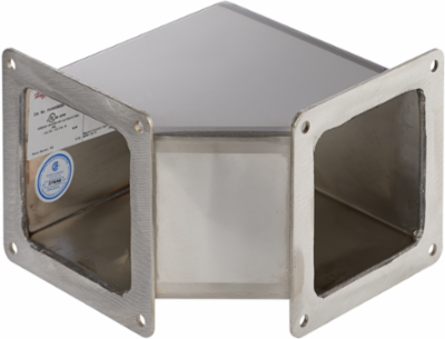 90-Degree Feed-Through Elbow Wireway, 6 Inch x 6 Inch, Stainless Steel 304