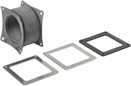 Flexible Feed-Through 6 Inch x 6 Inch, Brushed SS304, Hypalon Rubber, NEMA 12