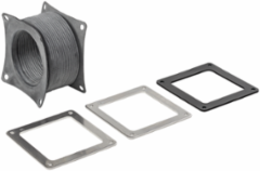 Flexible Feed-Through 6 Inch x 6 Inch, Brushed SS304, Hypalon Rubber, NEMA 12