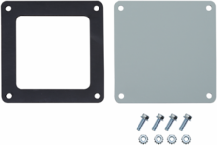 Closure Plate Feed-Through Wireway, 8 Inch x 8 Inch, Gray, Steel