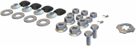 Grounding Panel Mount Hardware Kit - Mild Steel, Unpainted, 0.3 lb