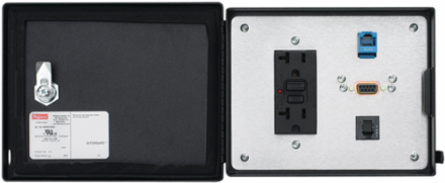 InterSafe Data Interface Port 143x176x24mm SS Type 304 with RJ45 and DB9F