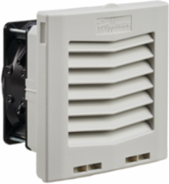 6.15 x 6.16 x 3.98 Inch Side-Mount Filter Fan, 115V, 12 CFM, Light Gray