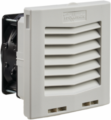 Side-Mount Filter Fan 230V 12 CFM, 6.15 x 6.16 x 3.98 Inch, Light Gray