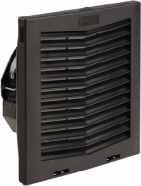 Side-Mount Filter Fan 10.13 x 10.14 Inch 230V 159 CFM Graphite Black