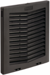 IP55 Filter Fan Exhaust Grille 10 Inch, Black Plastic, Smooth Matte