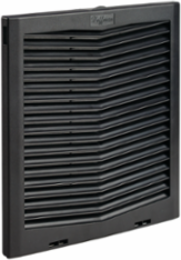 13 Inch Filter Fan Exhaust Grille IP54, Black Plastic, Smooth Matte
