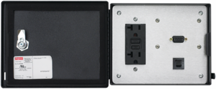 InterSafe Data Interface Port, 5-A GFCI, 143x176x24mm, Stainless Steel