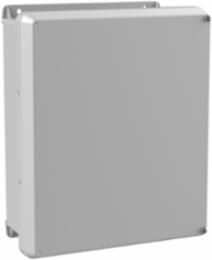 Flat Hinged Cover 11.68x9.69x4.62 Inch, Light Gray, Fiberglass, NEMA 4X