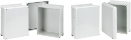 Flat Cover Hinged Type 4X, 17.81x15.81x8.86 Inch, Fiberglass Light Gray