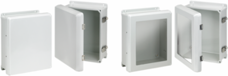 Flat Cover Window Enclosure 9.30x7.31x4.98 Inch, Light Gray, Fiberglass