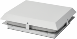 12.66 x 15.81 x 4.18 Inch Top-Mount Filter Fan, 230V, 266 CFM, Light Gray Steel