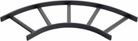 Horizontal E-Bend Section 90-Degree, 18 Inch, Black Mild Steel