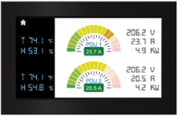 Door-Mount PDU with 4.3 Inch LCD Display, 480 x 272 Resolution, Black Plastic