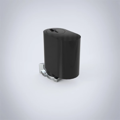 Locking System for Lift Handles, 37x23x41mm, Half Cylinder, Zinc Plated, Mild Steel