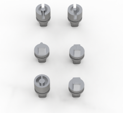 Inserts 16x16x20mm Zamak Slotted 2x4mm Mill Finish
