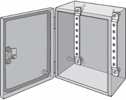 DIN Rail Panel-Mounting Brackets Kit, Zinc Plated, 400mm Case Height, Mild Steel