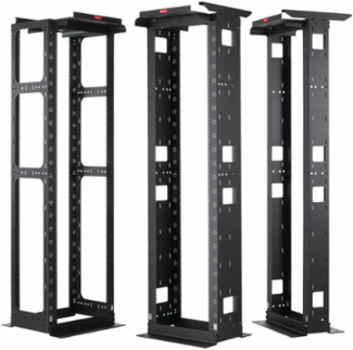 MaxRack Open Frame System 86.13 Inch x 24 Inch x 20.5 Inch, 45 Rack Units, Aluminum, Black