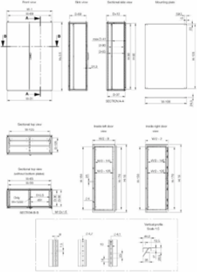 Modular Double Door Enclosure 2200x999x600mm Mild Steel IP55