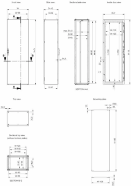 Floor Stand 1800x1000x400mm Mild Steel Single Door Enclosure, IP55