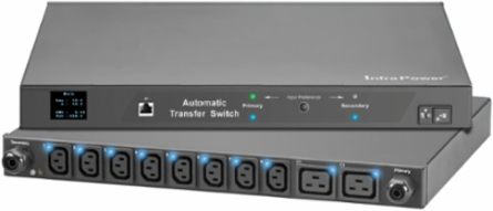 RackPower Automatic Transfer Switch, 110V 20A 16 Rec, Black, Steel
