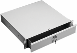 Rack-Angle Mounted Drawer, 19-inch 2U, Lt Gray, Steel
