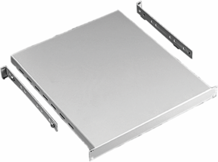 Rack-Mount Shelf Solid 1000mm Max Depth, fits 19in Rack, Lt Gray, Steel