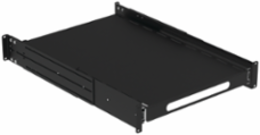 Rack-Mount Sliding Shelf, 23in, 2U, fits 600-800, Black