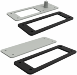 Closure Plate Adapter, 24 Pin to 6 Pin, Steel, RAL 7035, Powder Coated
